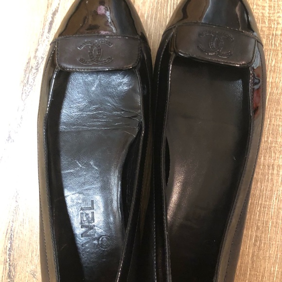 Authentic Chanel CC logo ballerina flats Sz 37 - Picture 7 of 8